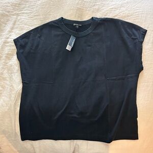 James Perse Heavy Luxe Jersey Cap Sleeve Tee/ NWT/ Black/ Size 3
